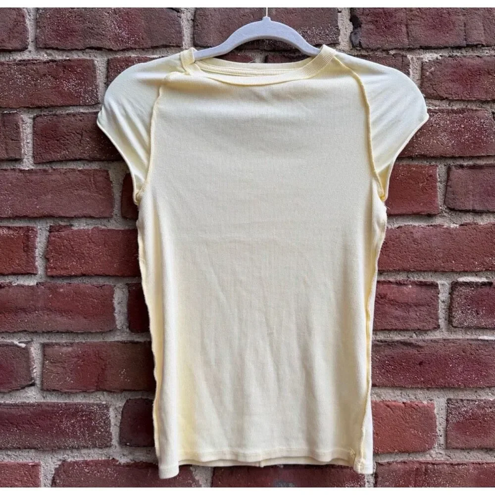 Free People X We The Free Ever Had Tee shirt yellow XS NEW